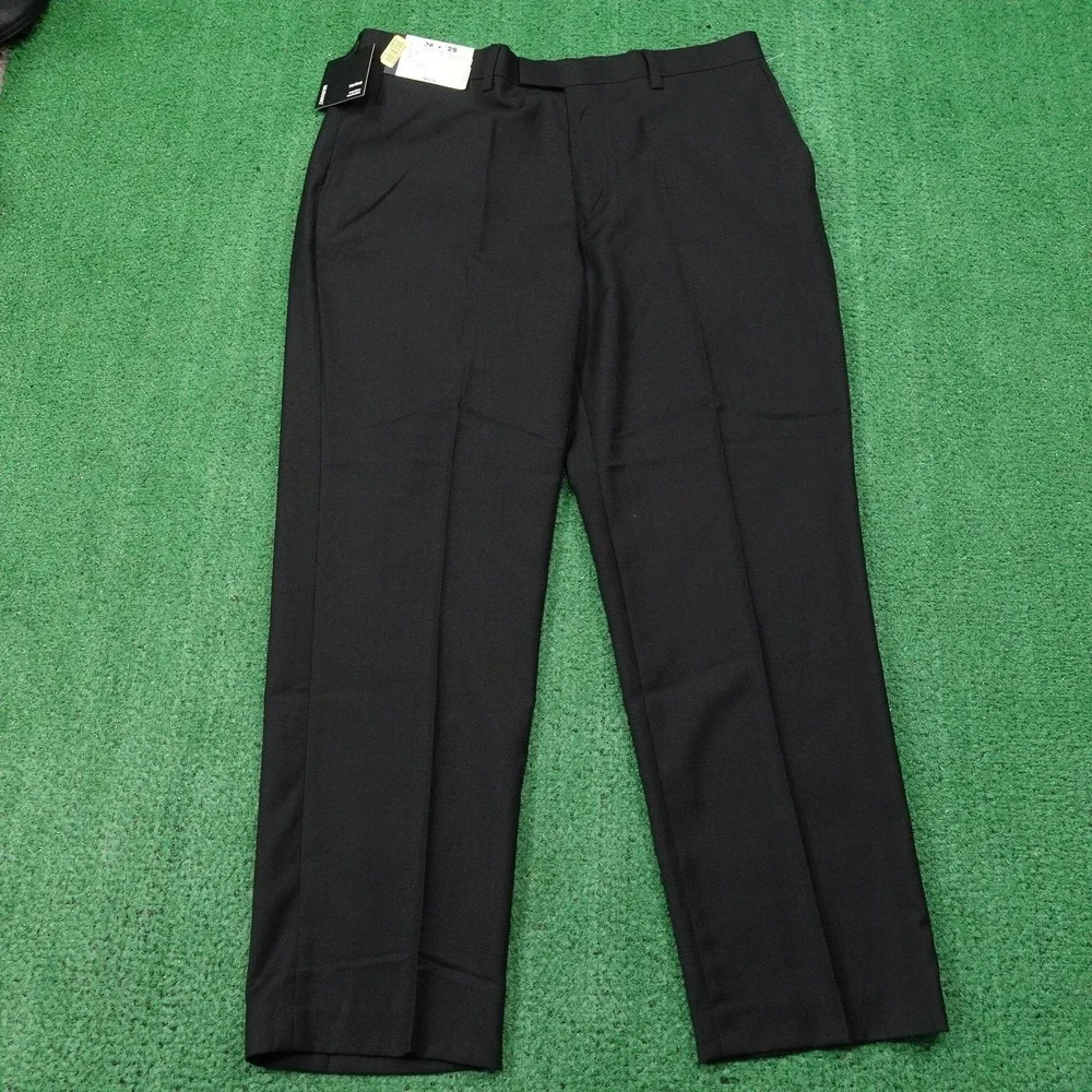 New! Murano Pants Mens 36x29‎ Black Torino Dress Pants Flat Front